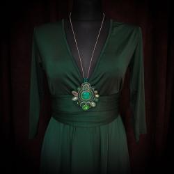 szmaragdowy wisior,zielony wisior - Wisiory - Biżuteria