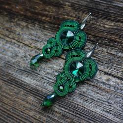 długie kolczyki,zielone kolczyki - Kolczyki - Biżuteria