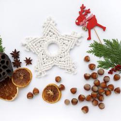 gwiazdka dekoracja świąteczna makrama - Inne - Wyposażenie wnętrz