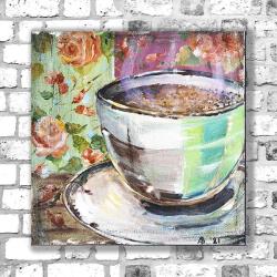 Filiżanka kawy,kawowy,obraz,akryl - Obrazy - Wyposażenie wnętrz